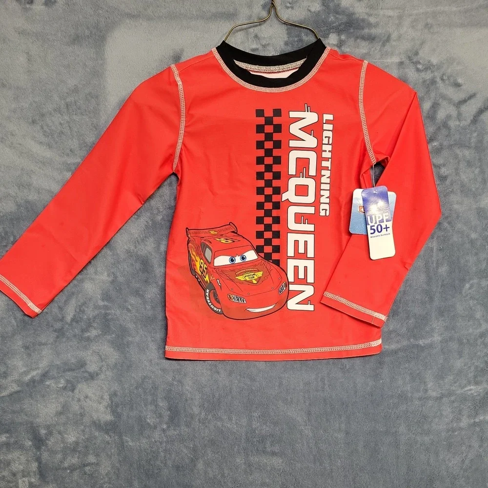 Boys Longsleeve Water Shirt 50+ UV Protection‎ Lightning McQueen, size 5T